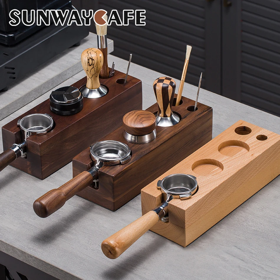 

Walnut Wood Coffee Filter Tamper Holder Espresso Tamper Mat Stand Coffee Maker Support Base Rack Coffee Accessories for Barista