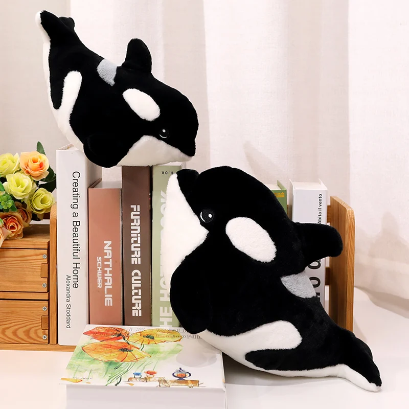 

30/40CM Cute Simulated Orca Whale Plush Toy Doll Home Decoration Decorative Cushion for Sofa