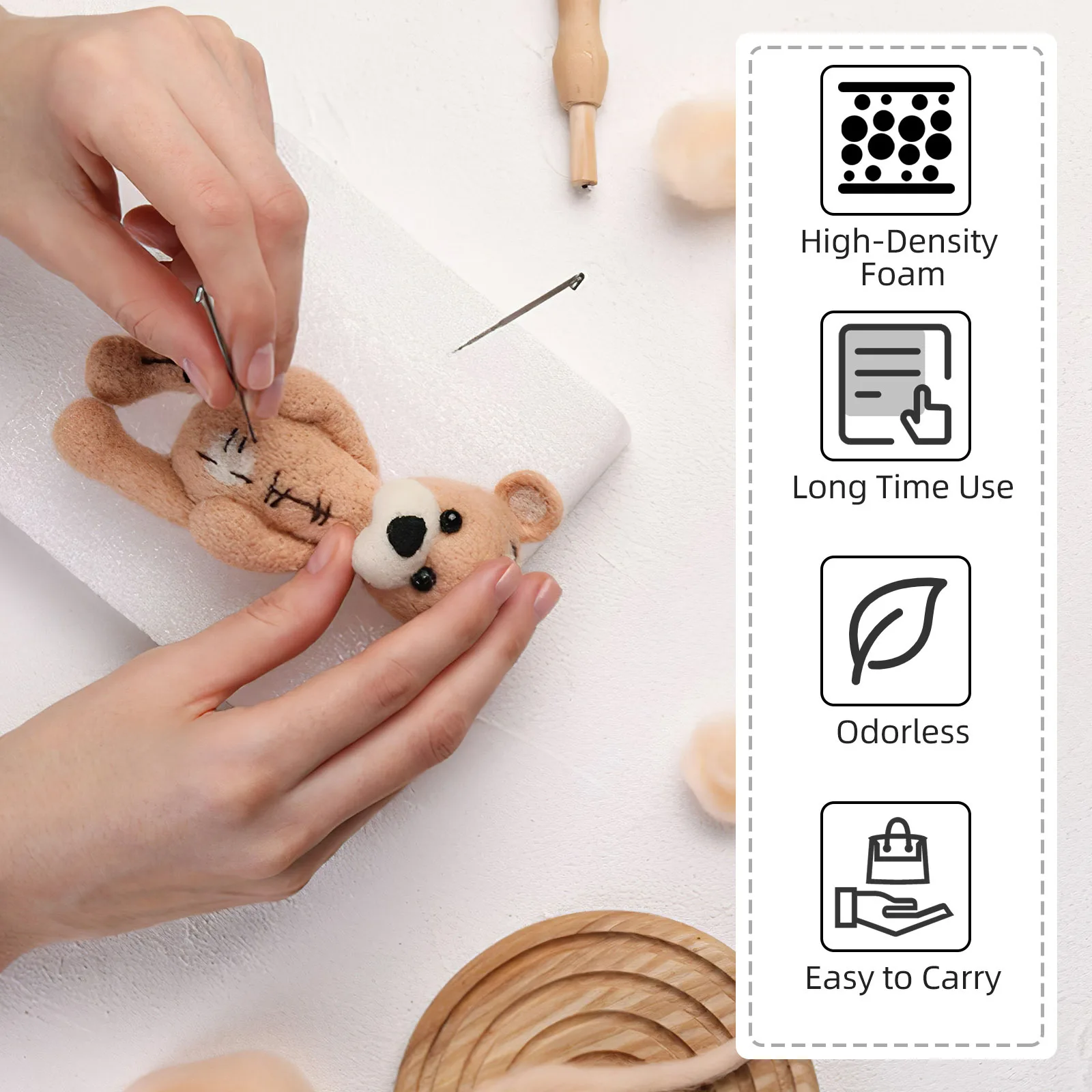 

6Pcs Needle Felting Foam Pad Flat Panel Work Surface for Wool Felt Crafting Sturdy Reusable Felting Craft Mat Protection