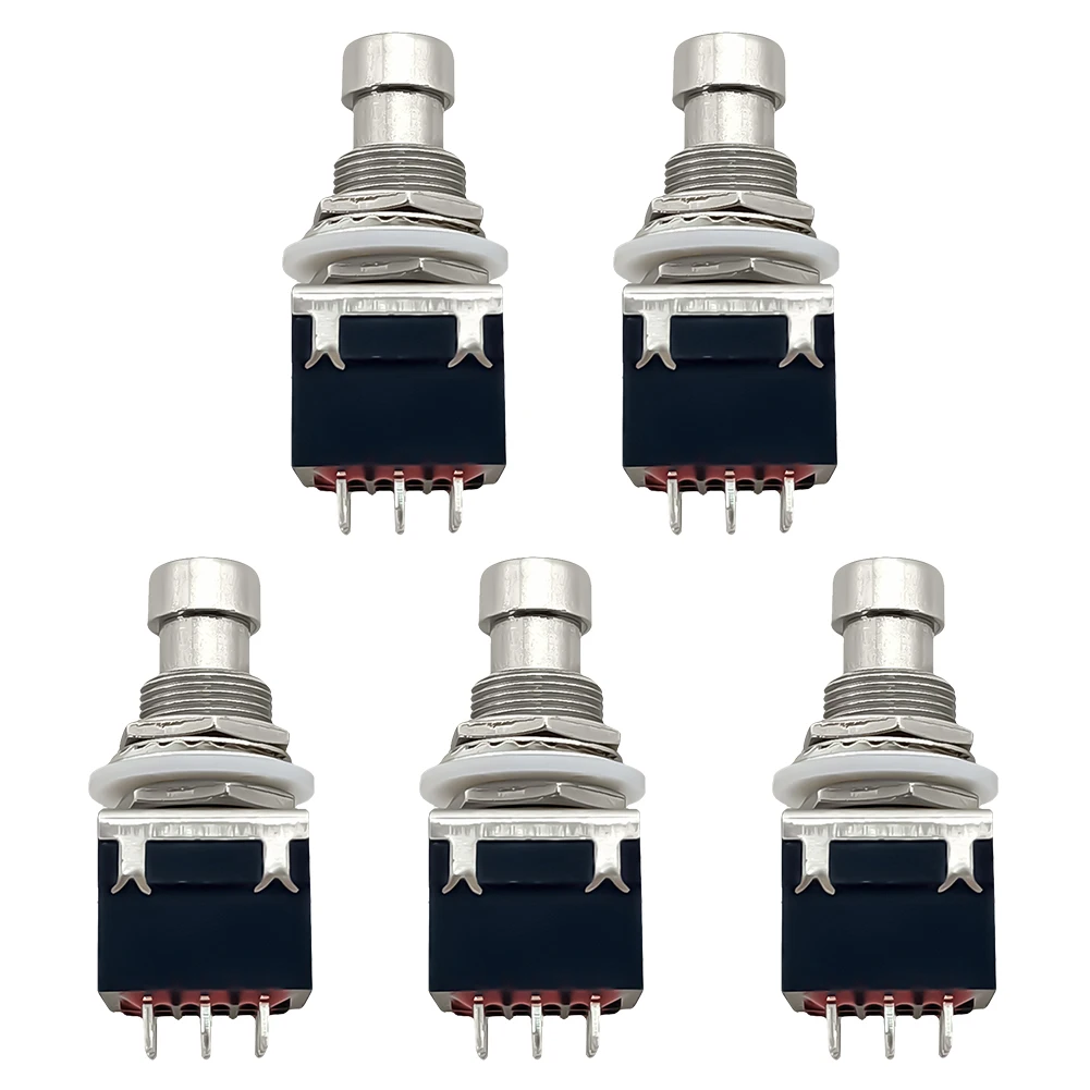 5 шт., педаль эффектов для гитары, 3PDT, ножной переключатель, 9 контактов, фиксация, кнопка, ножной переключатель, педаль эффектов для гитары, кнопочный ножной переключатель