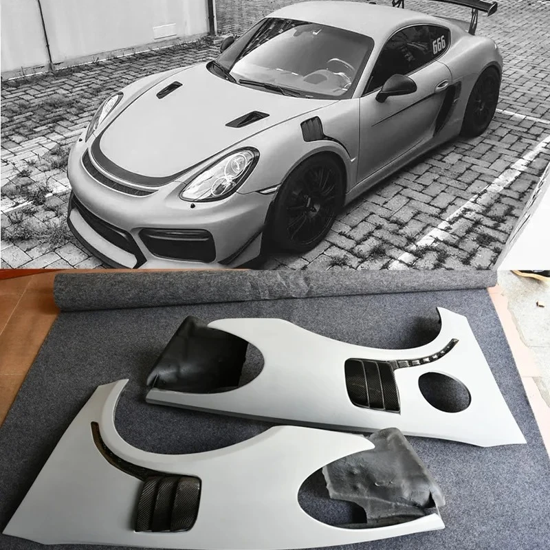 

For Porsche Boxster Cayman 981 718 Gt3 Rs Style Real Carbon Fiber Front Side Fenders Car Body Kit