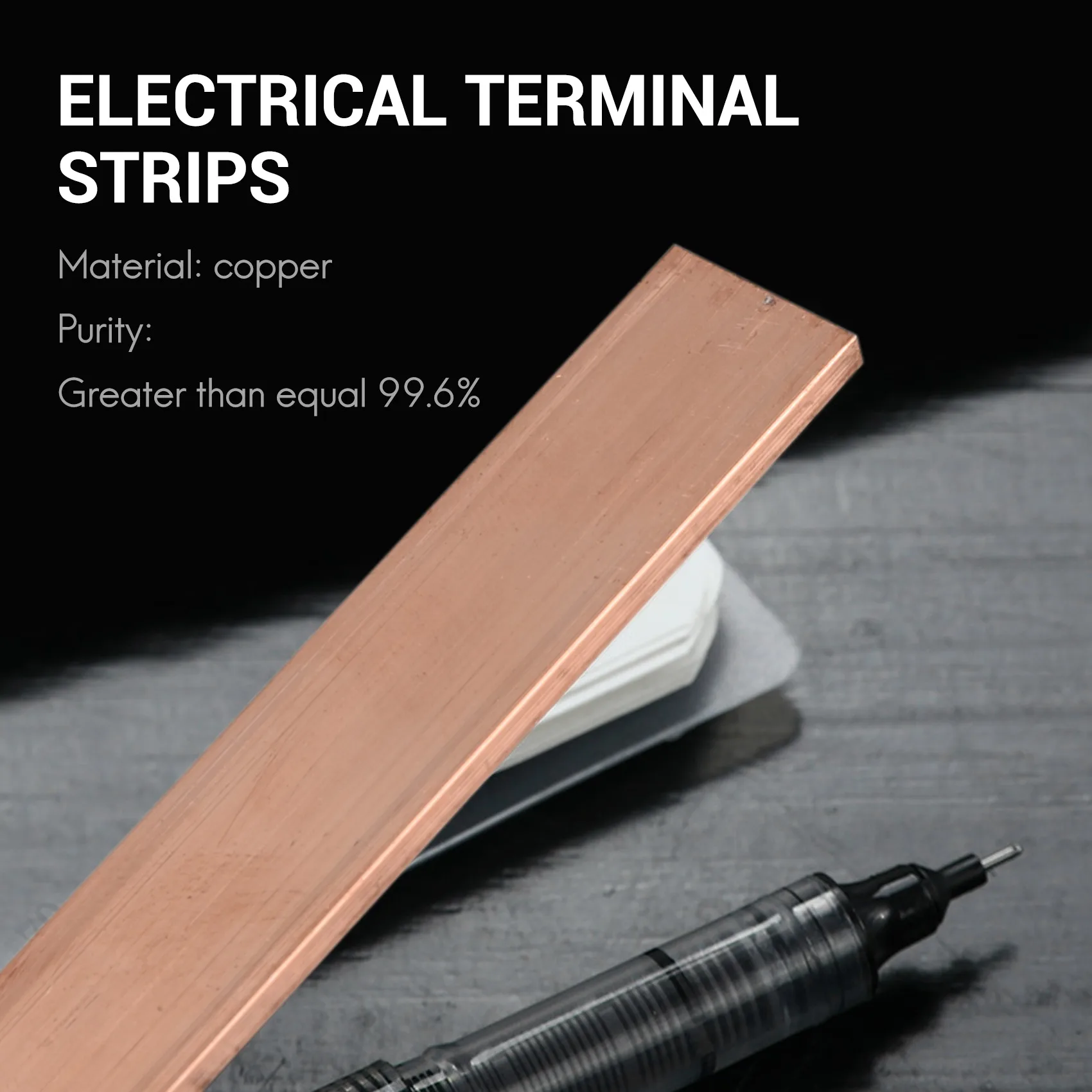 A84Z-99.6% T2 Piastra a barra piatta in rame viola Cu 3 mm x 15 mm x 250 mm Striscia metallica