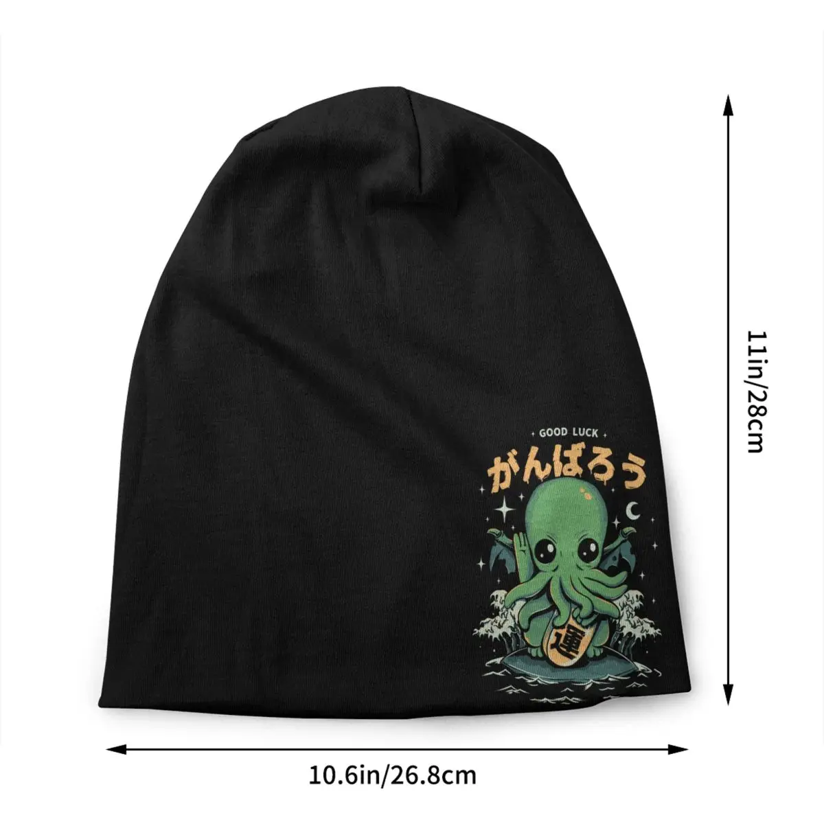 Custom Funny Kaiju Cthulhu Skullies Beanies Caps Knitting Hats Adult Unisex Kawaii Japanese Monster Octopus Bonnet Hats