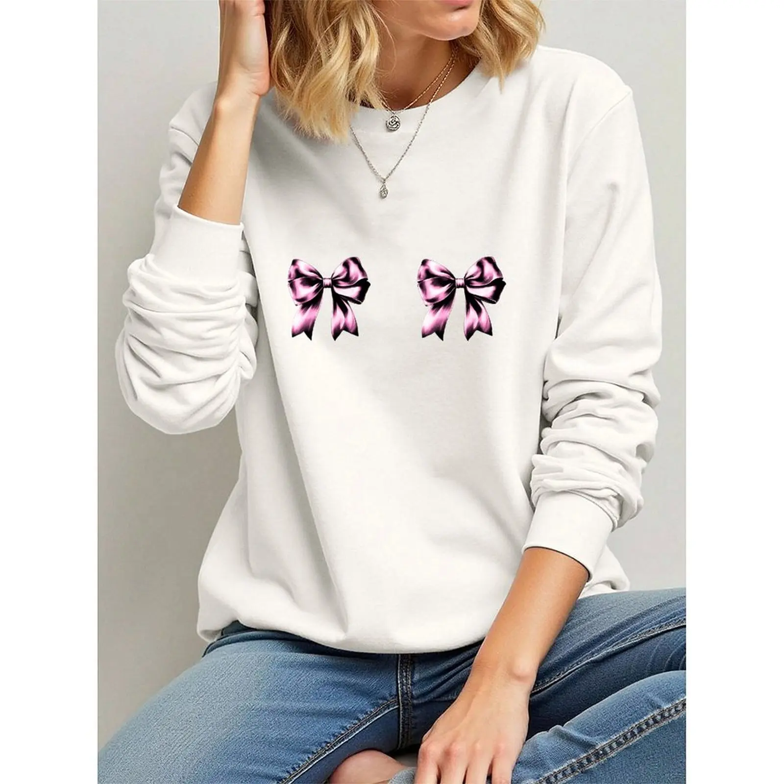 

Women's Sweater Sweatshirts Velvet Winter Casual Spray-painted Print Colorful Long Sleeve Pullovers Autumn Woman Clothes