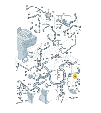 1.8 Automatic  Engine Coolant Pipe Hose For VW Bora Golf 4 MK4 Audi A3 8L Seat Leon Toledo Skoda Octavia  1J0121096BH