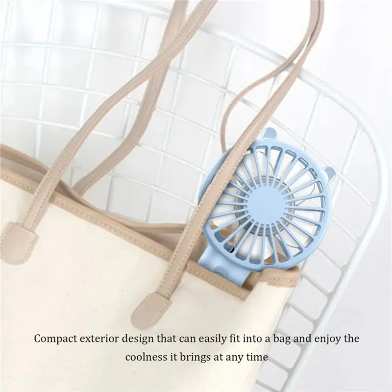 ABZS Mini Handheld Fan Portable USB Rechargeable With Desk Base Small Makeup Eyelash Cooler For Women Girls Outdoor Use