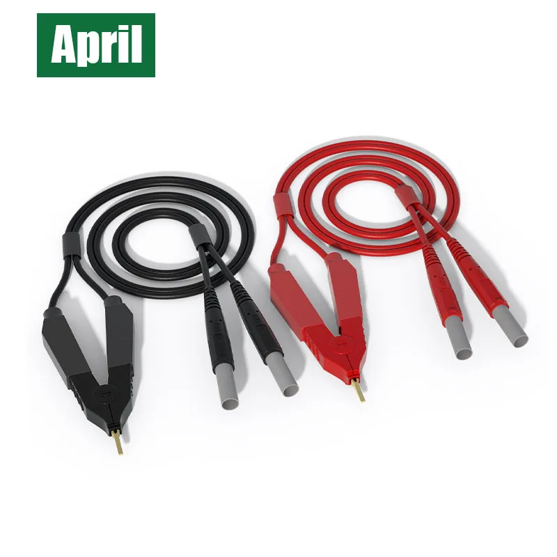 Kelvin Test Lcr，4mm safety Banana connector,Kelvin probes，Clamp Cable, Clamp Terminal, 1m, 2 pieces