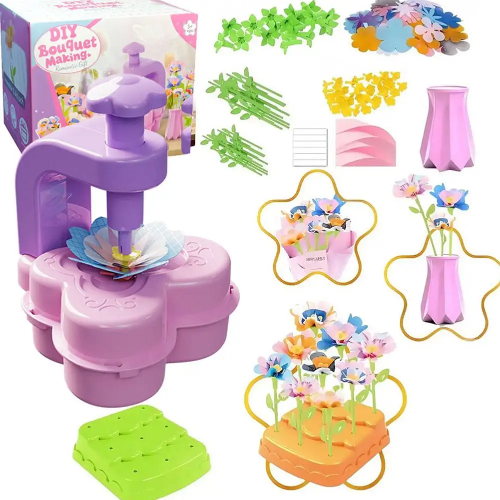 Zestaw do samodzielnego tworzenia bukietów z tkaniny, kwiaty z materiałów, zabawki, bukiety kwiatowe, zabawka dla dziewczynek, zestaw do samodzielnego tworzenia kwiatów, zestaw do rękodzieła, edukacyjne prezenty dla dzieci