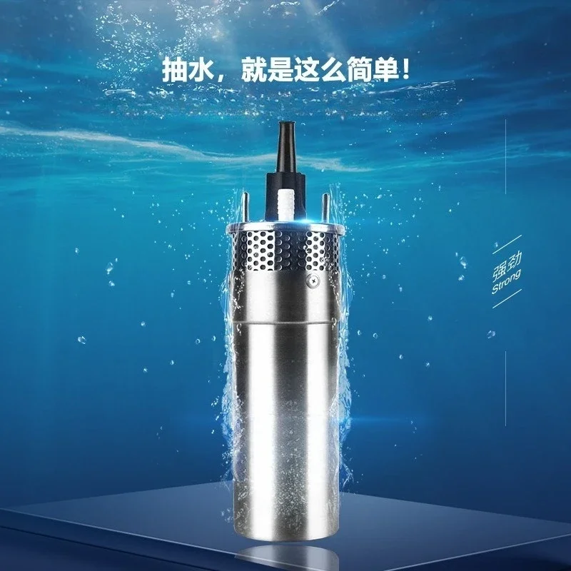 New DC Solar Submersible Deep Well Pump 12V 24V Stainless Steel High Head Water Pump for Farm Irrigation Deep Well Water Intake