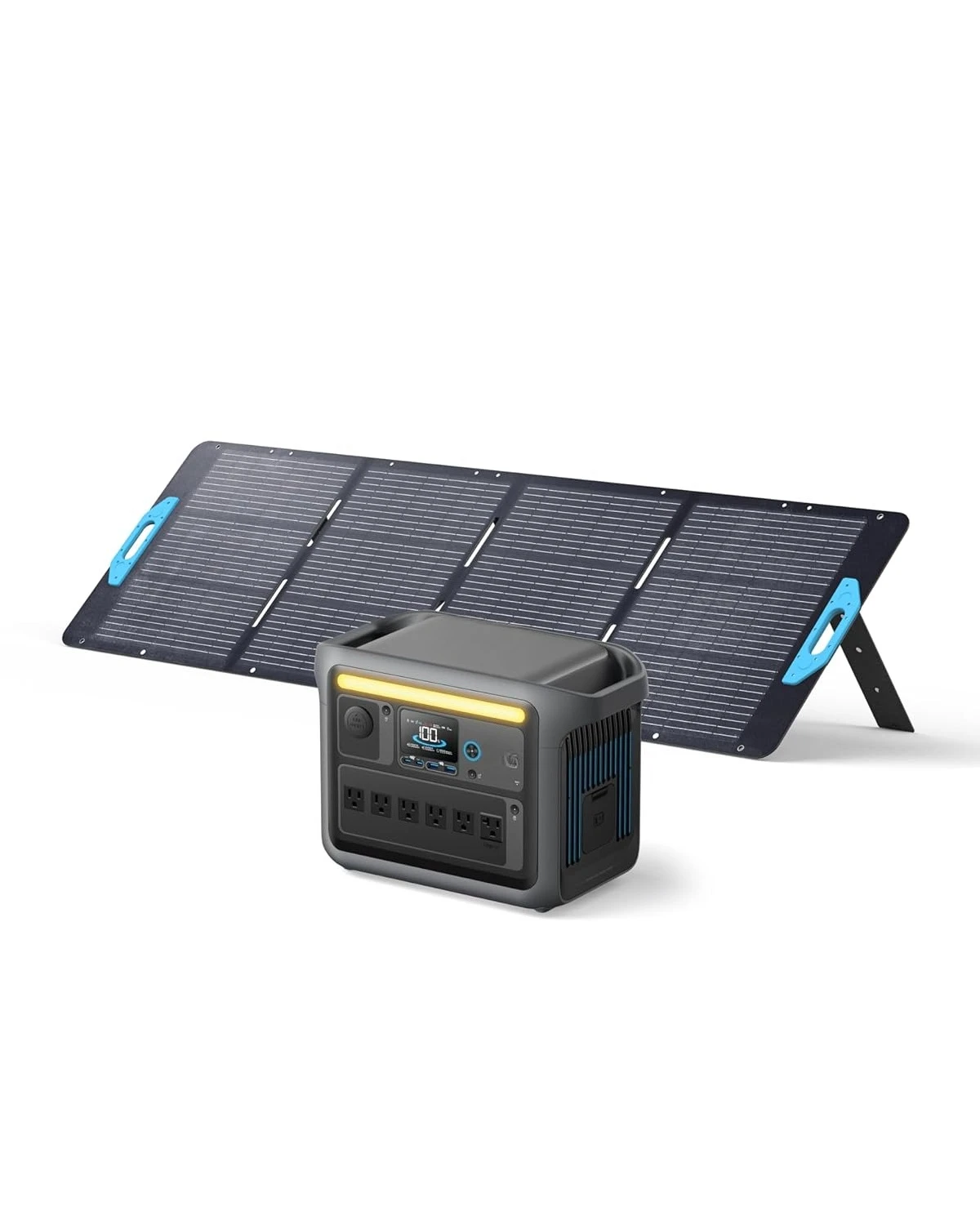 

1800W Portable Power Station 1056Wh LFP Battery 6 AC Outlets 200W Solar Panel Home Outage Camping, Custom