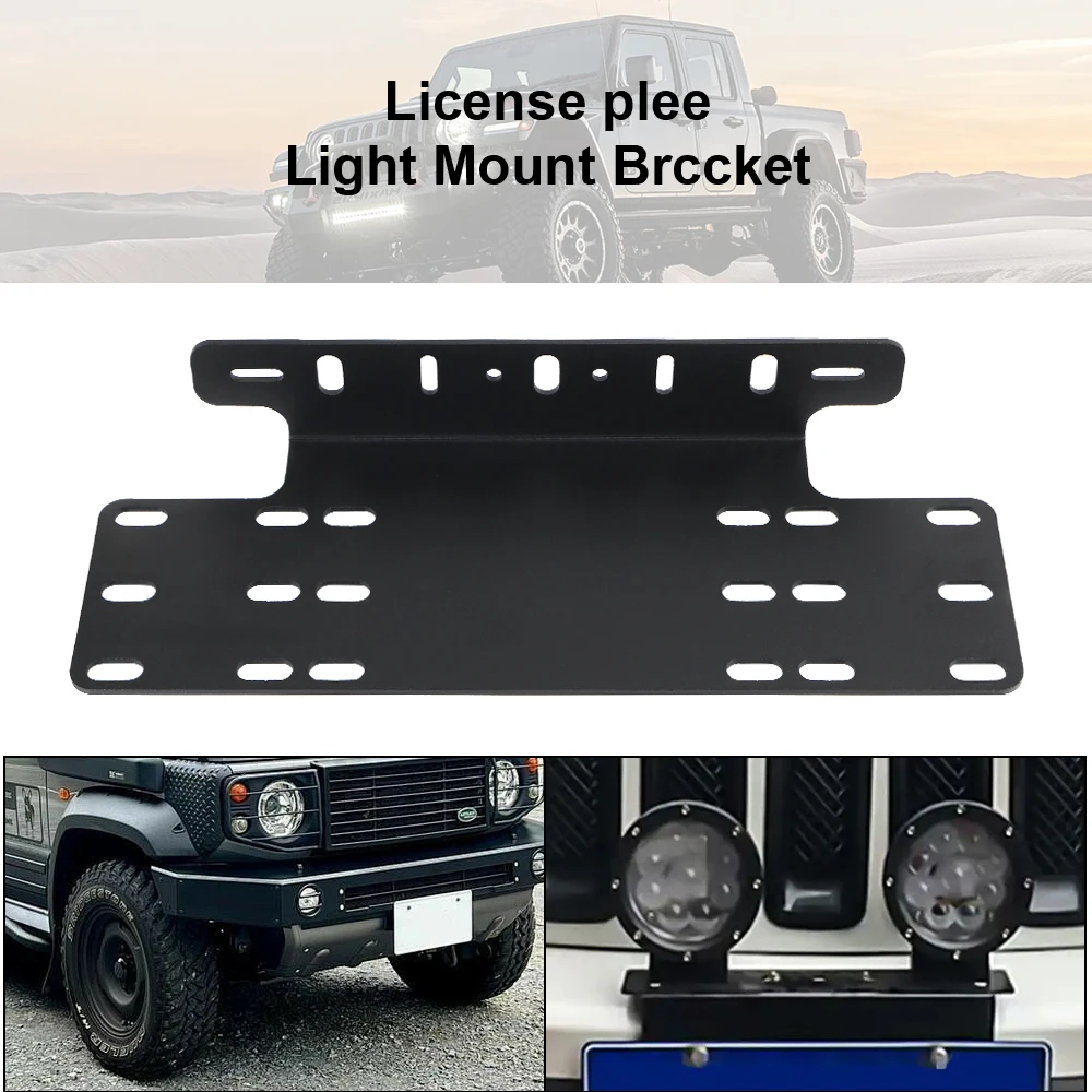 

Brackets Accessory Car Front Bumper License Plate Mount Bracket Frame LED Work Light Bar Automobile Driving Plates Aluminum