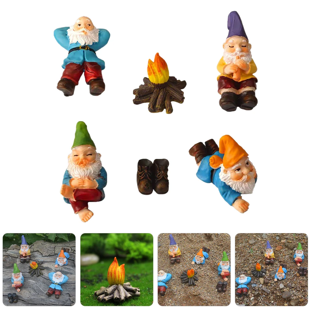 

Cute Mini Gnome Resin Ornament Funny Garden Decor Desktop Fairy Figurine Lawn Yard Decoration Naughty Sculpture Tiny Gift