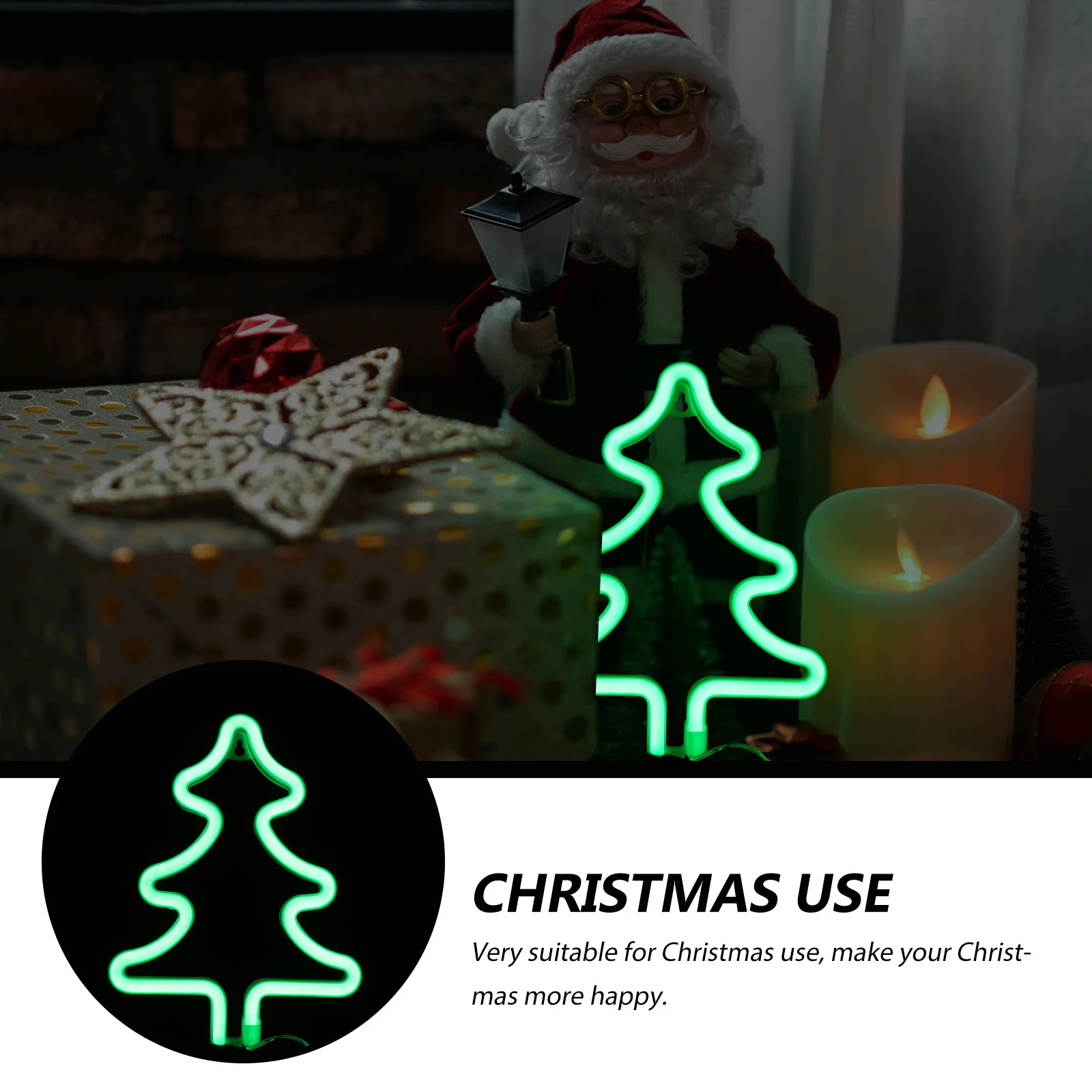 1 قطعة LED النيون شجرة عيد الميلاد ضوء USB بالطاقة ديكور صغير شجرة عيد الميلاد مصباح الإبداعية النيون ليلة ضوء عطلة إضاءة داخلية #6