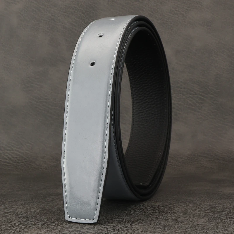 

Light color belts men brand genuine leather 3.3cm for pin buckle and slide buckle high quality designer casual Waistband