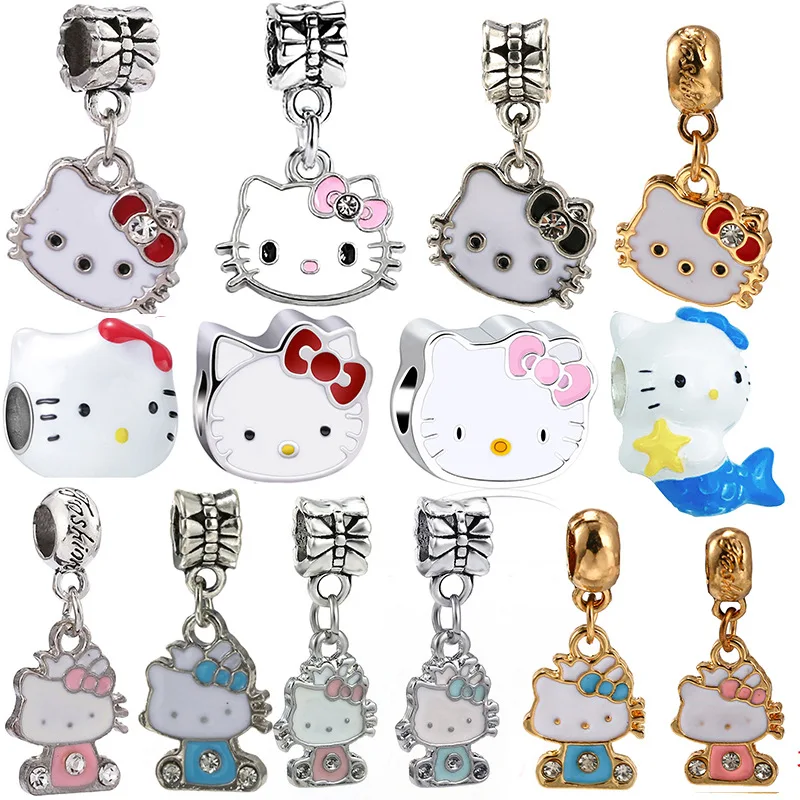 

Sanrio Pink Dripping Cartoon Series Pendant Alloy Classic Hello Kitty Beaded Bracelet DIY Necklace Bracelet Exquisite Decoration