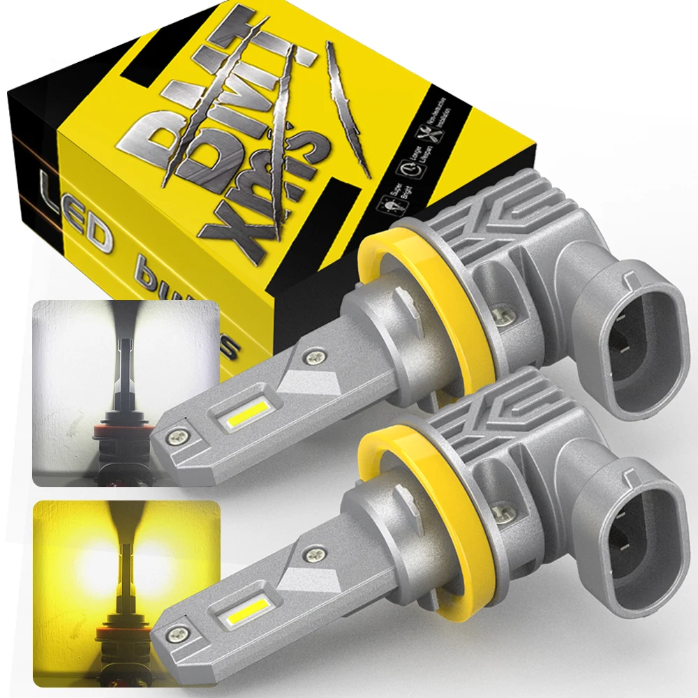 

BMTxms 2PCS Switchback H10 9145 9005 9006 LED Fog Lamp Dual Color H8 H11 H16JP Led DRL Lights For Hyundai KIA Mazda Suzuki Honda