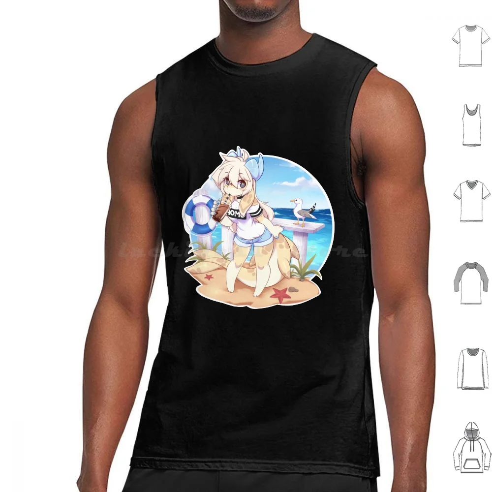 

Майки Chibe Nami Жилет без рукавов Teranen Furry Anthro Orcadragon Nami Chibi Beach