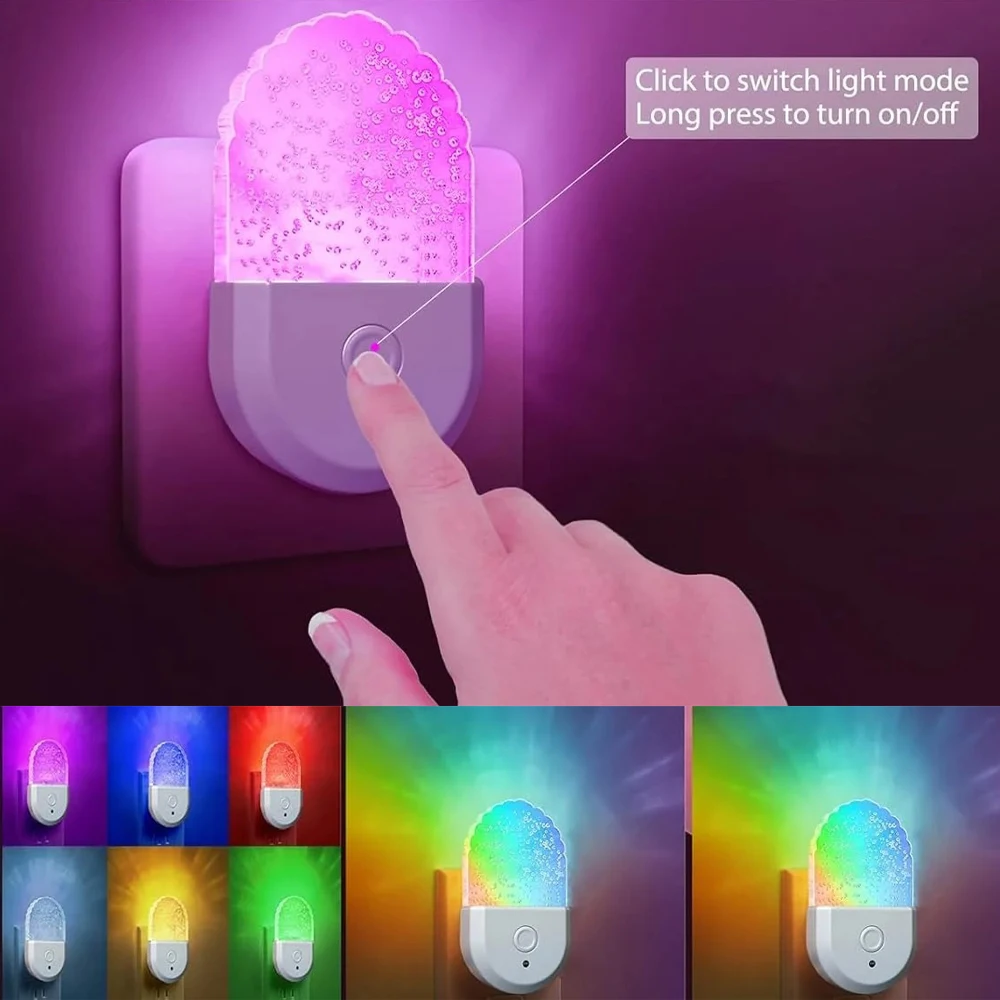 Night Lights Plug Into Wall Color Changing Night Light for Kids RGB LED Nightlight with Dusk to Dawn Sensor for Bedroom Children