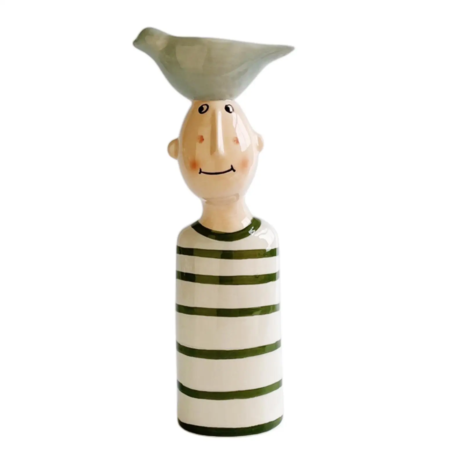 Artistic Ceramic Vase for Bouquet Flowers with Human Face Design Planters Indoor Plants Holder Home Decor Sculpture Pot Gift