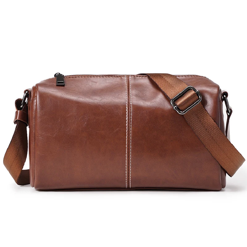

Fashion Men's Brown Crossbody Bags High Quality PU Leather Shopping Shoulder Bag for Male Casual Travel Storage Messenger Bags