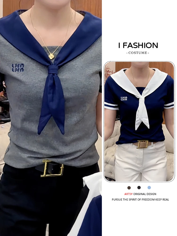 

Slimming Loose ort Sve Women's T-irt Casual Sle Versatile Faionable Summer New Arrival oulder Lengthened Top