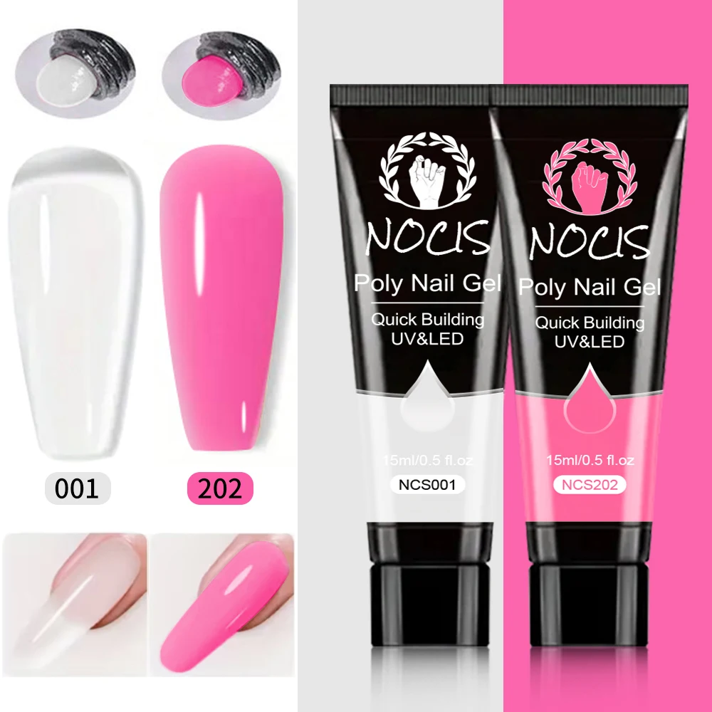Kit de Extensión de Uñas de Gel NOCIS - Set de Manicura DIY para el Hogar, Secado Rápido, Nutre las Uñas, Duración de 28 Días, Regalos, Arte de Uñas Diario DIY