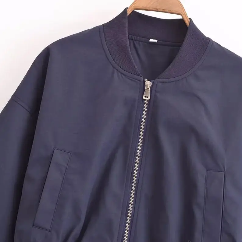 Street Sle Retro ex ort Flight Jaet Manteau de baseball à col visible pour femme avec kets Vêtements d'extérieur polyvalents ort