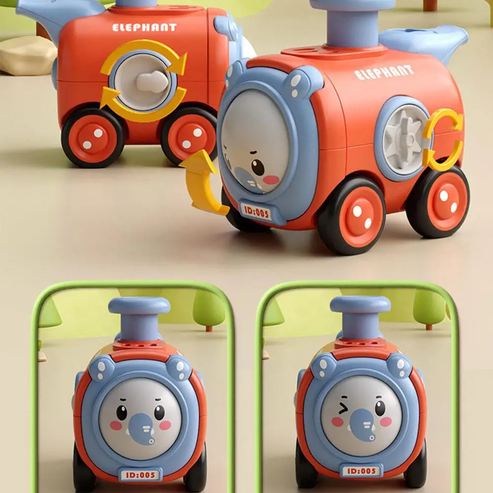 Inertia Toy Car Press Change Face With Whistle Small Train Fall Resistant Cartoon Car Boys Parent-child Interaction Toys Gifts