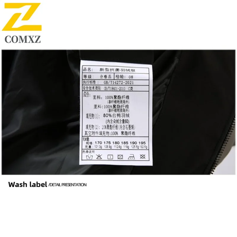 COMXZ Men Puffer Jacket Solid Color Self-cultivation Camping Warm Parka Stand Collar Hiking Travel Lightweight Winter Coat