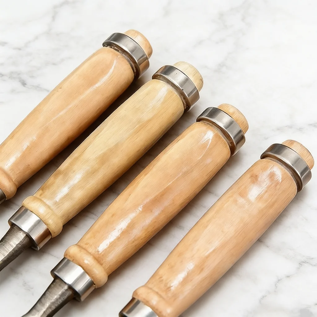 Professional Hand Chisel Set Chrome Vanadium Steel Blade Beech Wood Handle Carpentry Tool For Precise Mortise And Groove