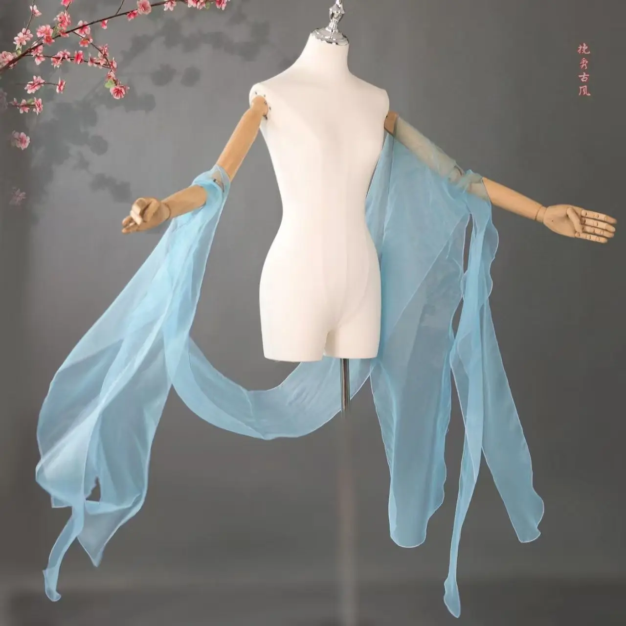Ancient Style Cape Arm Sleeves, Elegant Dance Costume Accessories, Multi-color Petal Design, Chinese Style Photo Props