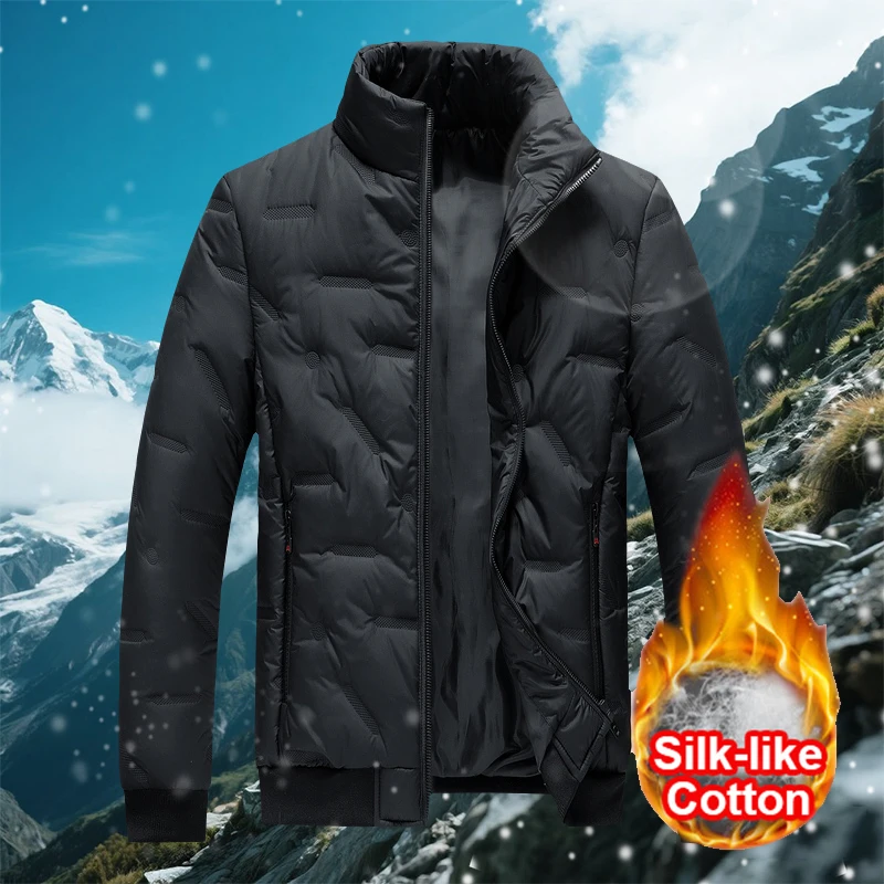 

Большой размер 8XL 7XL, мужская теплая куртка, стеганые куртки, повседневная спортивная осенне-зимняя мужская теплая толстая парка с воротником-стойкой