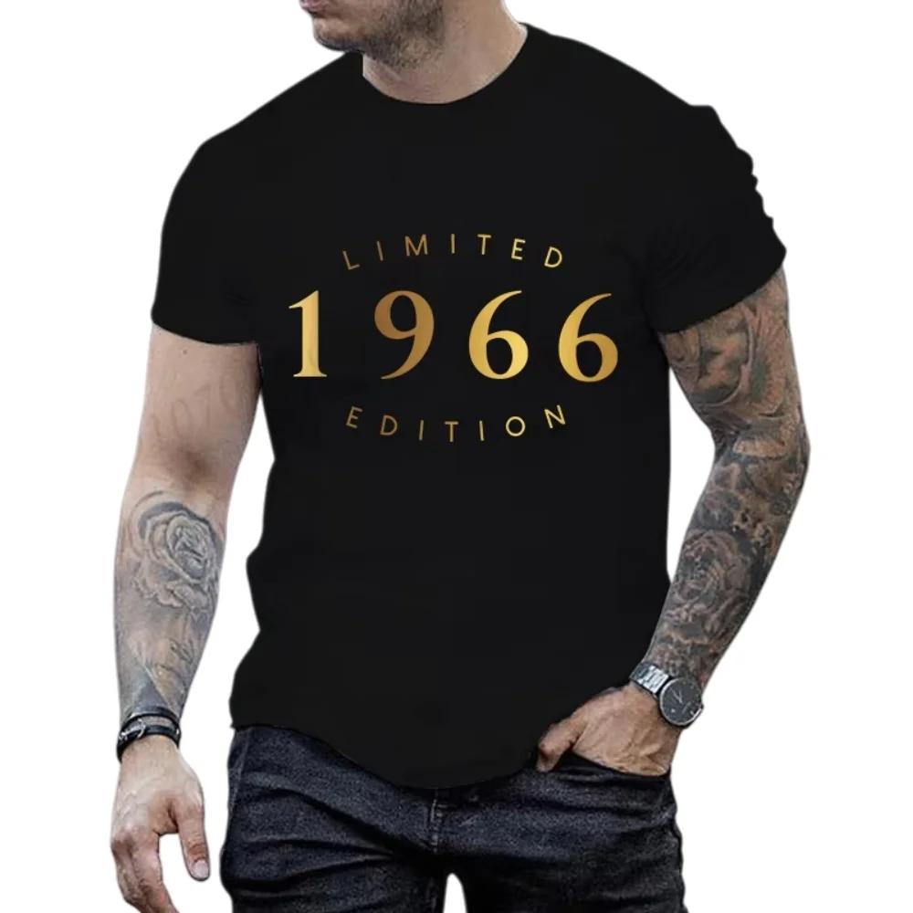 

60th Birthday T-Shirt Outstanding 60th Anniversary Shirt 1966 Birthday Gift Short Sleeve T-Shirt Men's Birthday Party T-Shirts