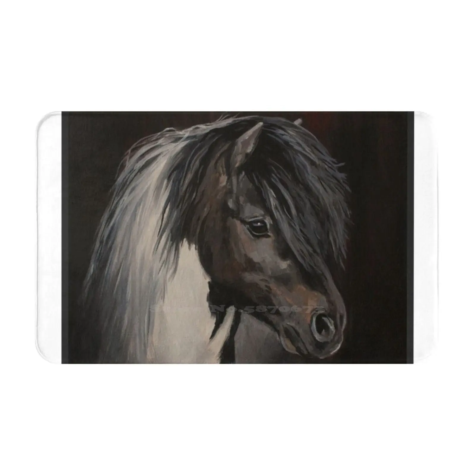 The Boss Soft Cushion Car Home Carpet Door Mat Shetland Acrylic Sketch Newmarket Artist Stephanie Greaves Equestrian Art Horse