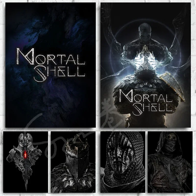 Video Game Mortal Shell Poster Canvas Printing Dark Game Wall Decor Mortal Shell Wall Art Picture for Gaming Room Darkness Decor