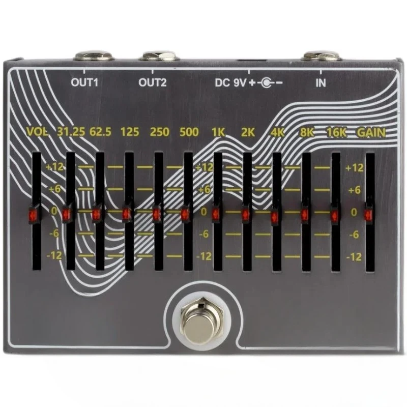 EQ Equalizer Single Block 6 Segment 10 Segment Adjustment  Acoustic Guitar Bass Universal Gain Control 2 Outputs