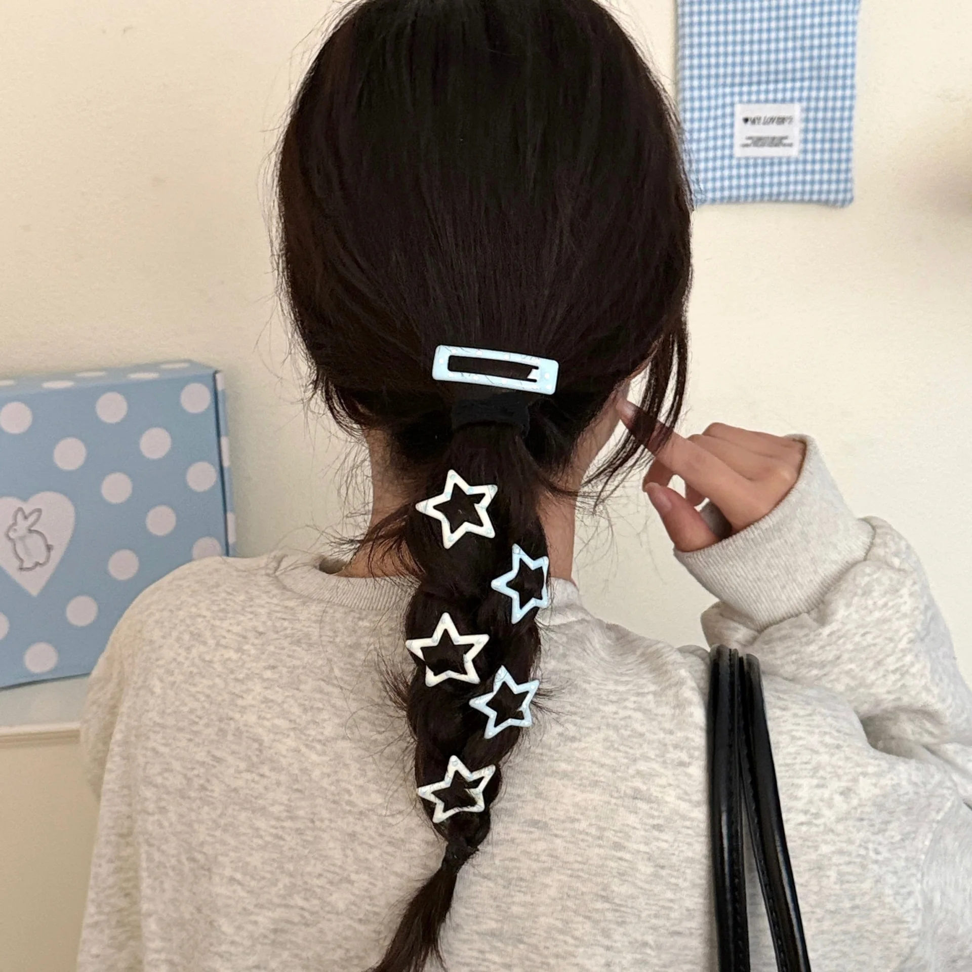10/50 Stück blauere, niedliche Haarspangen für gebrochenes Haar, vielseitige Haarband-Clips, seitliche dekorative Clips, Pferdeschwanz-Haarspangen für geflochtenes Haar – Detail 14