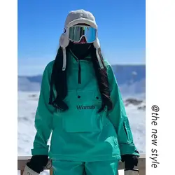 Chaqueta impermeable de snowboard con capucha para niñas, abrigo brillante y cálido, pila gruesa, chaqueta de Montañismo