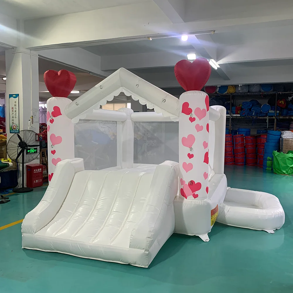 

Jumping Castle 4*3.6*2.3M Inflatable White Bounce House For Kids Bouncy House White For Children With Blower Slide 5-8 Kids 28KG