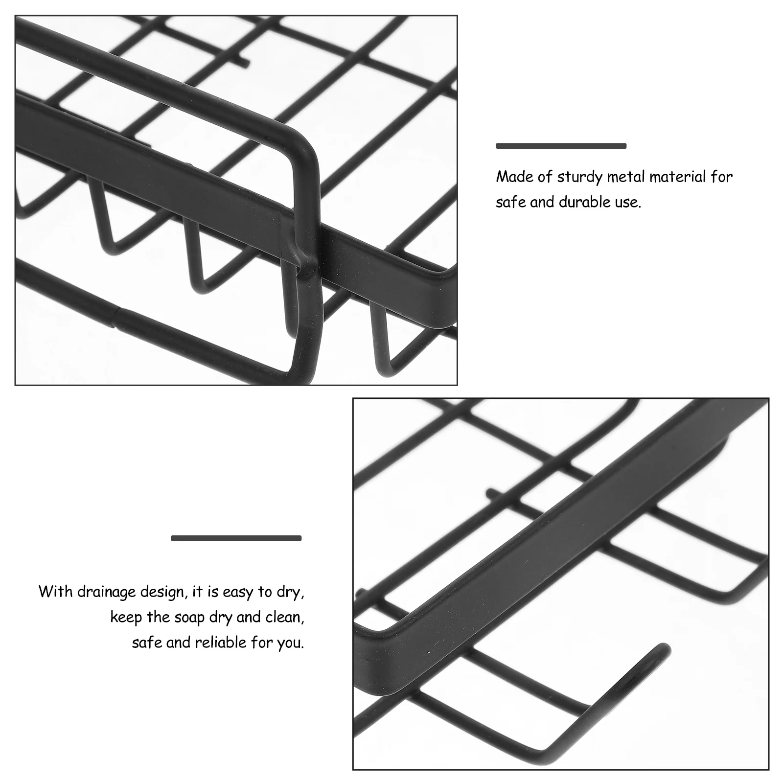 

Bathroom Wall Mounted Soap Holder Metal Iron No Drilling Practical Simple Design Long Lasting Soap Holder