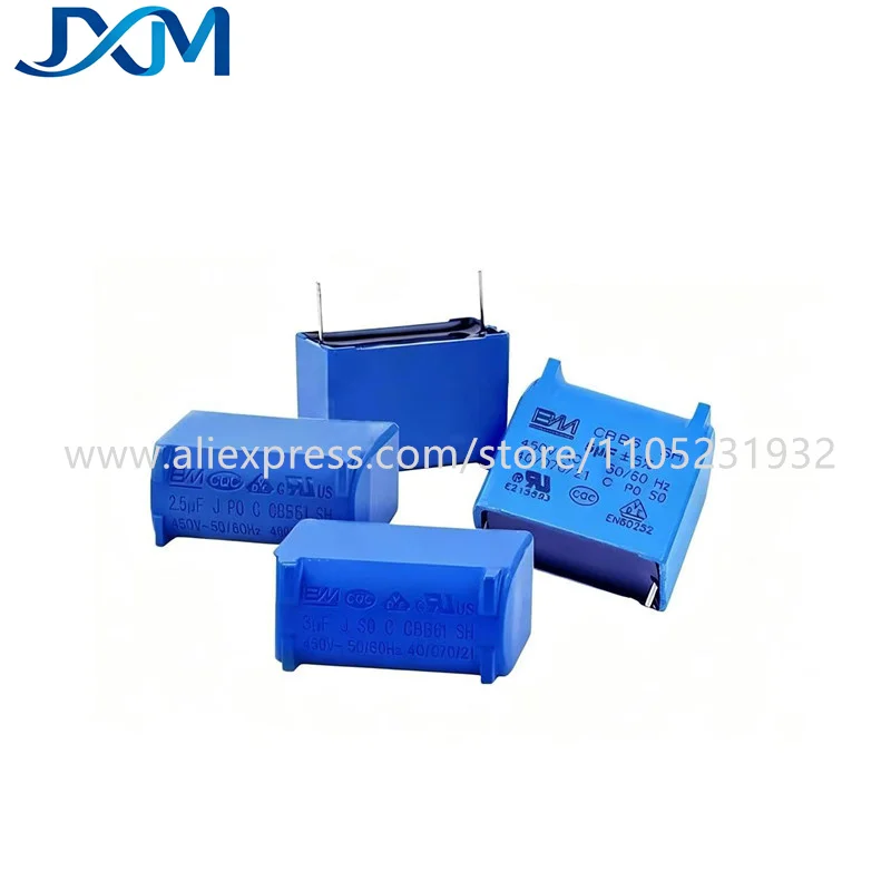 5-10pcs CBB61 450V 0.8UF 1UF 1.2UF 1.5UF 2UF 2.5UF 3UF 3.5UF 4UF 5UF 6UF Starter Capacitor film capacitor Air conditioner inne