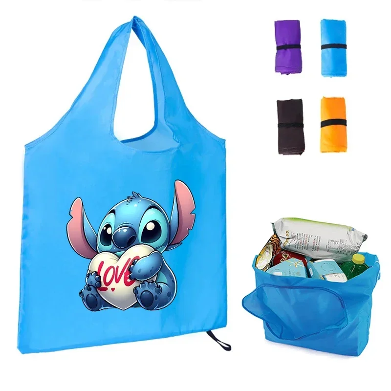 CAN o & Stitch-Sac à provisions réutilisable, fourre-tout Disney, dessin animé, film dérivé, périphérique d'organisation portable, grande capacité