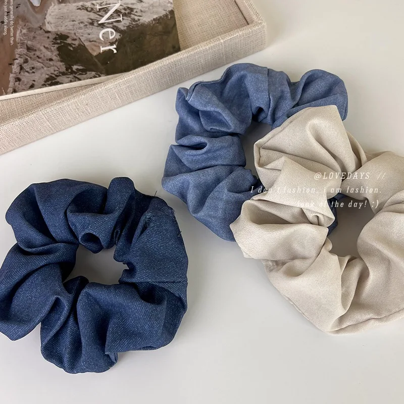 Versatile and Fashionable Hair Ties with Casual and Chic Denim Texture, Ideal for Daily Wear and Special Occasions