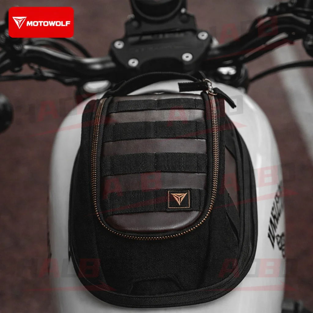 Motowolf Waterproof Motorcycle Tank Bag Vintage Expandable Large Capacity Motorbike Fuel Tank Pack Luggage Box