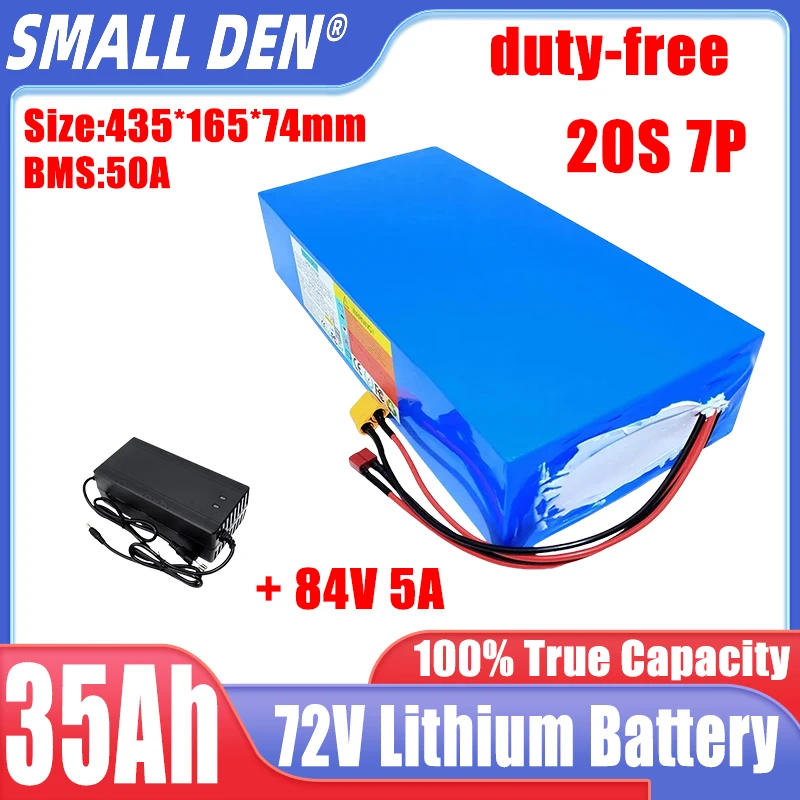 Brand new Grade A 72V 35AH 20S 7P 21700 A Lithium Battery with 3500W Motor, High Power 84V, Long Life + 84V 5A Charger