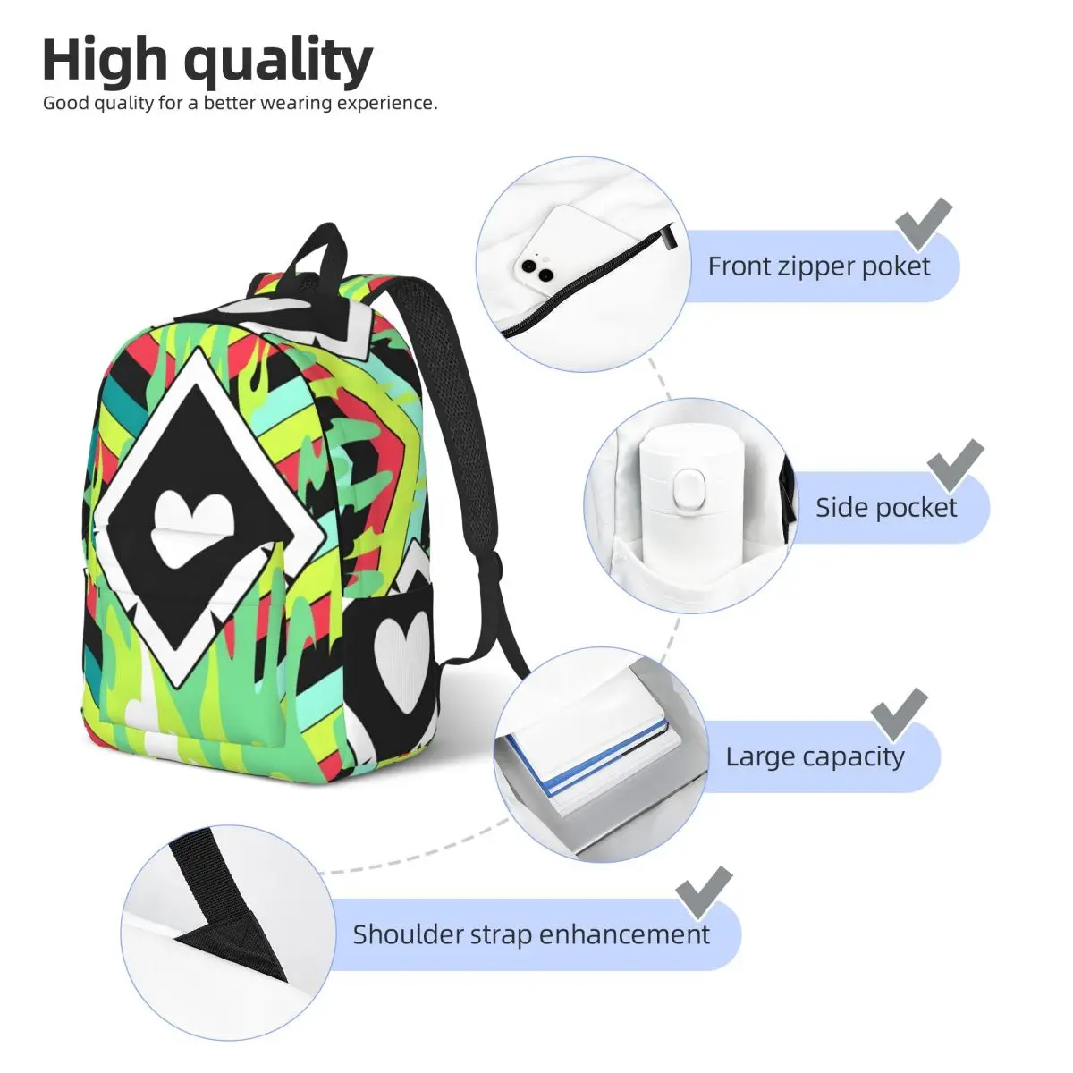 Harajuku Design Fizzarolli Duffle Daypack Travel Multi Compartment H-Helluva Boss Female Schoolbag Birthday Gift