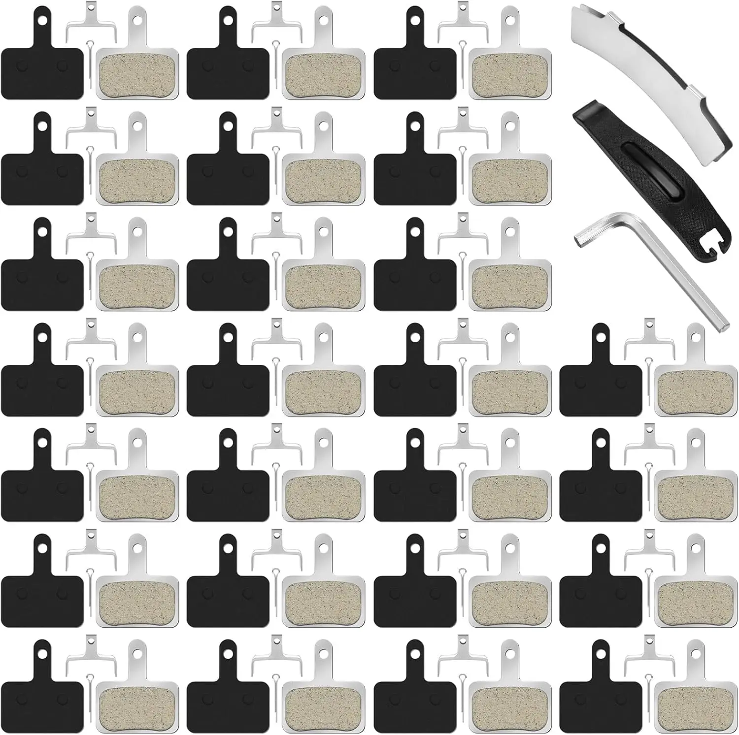 

25 Pairs Bike Brake Pads Compatible with TRP Tektro Shimano, MTB E-Bike Disc Brake Pads with Tools