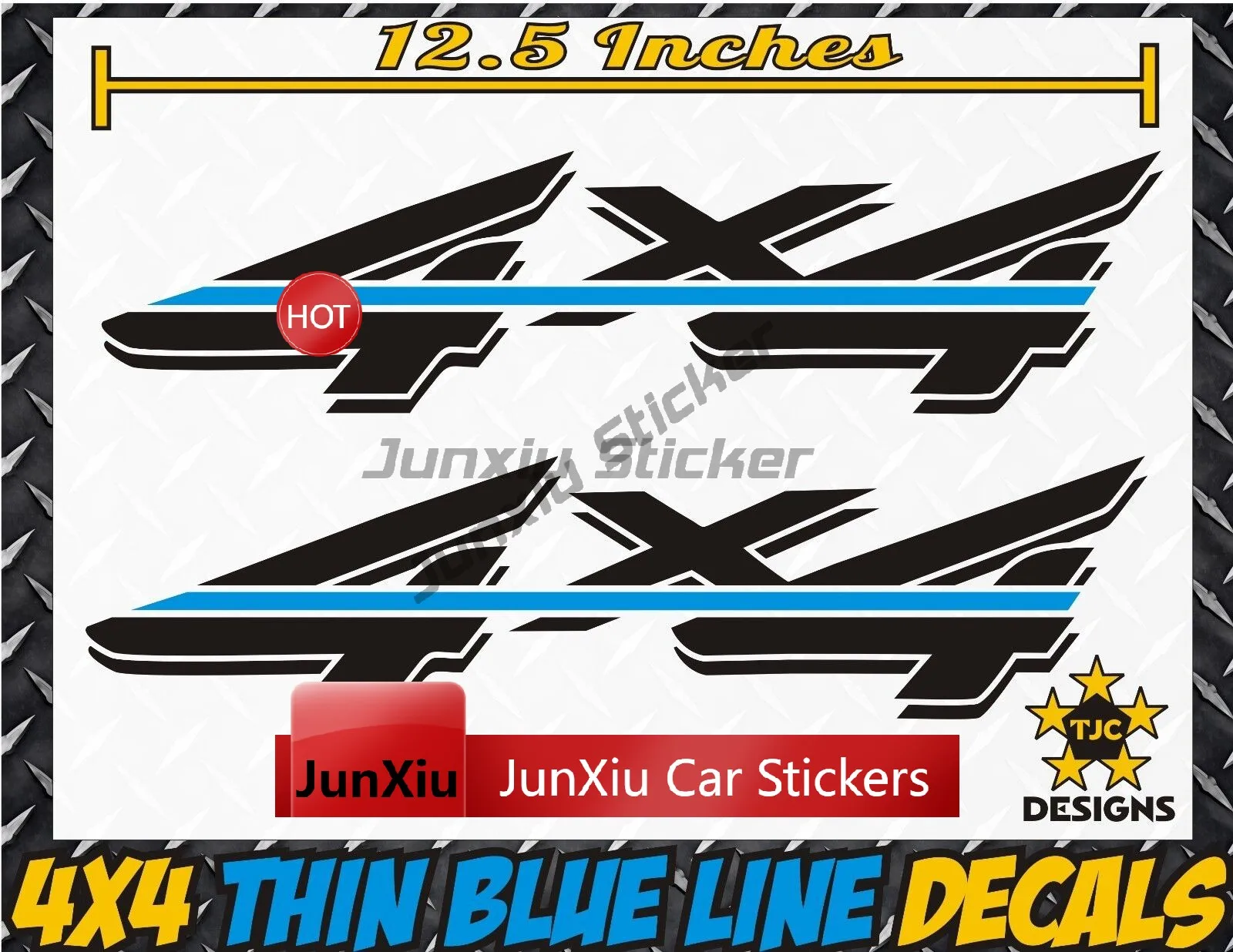 2 Stück 4x4 Roter Bikini-Mädchen Truck-Aufkleber Sexy Autokarosserie-Sticker 4x4 Truck Feuerwehrmann-Aufkleber Orange Feuer Offroad-Dekor Grafik USA – Detail 4