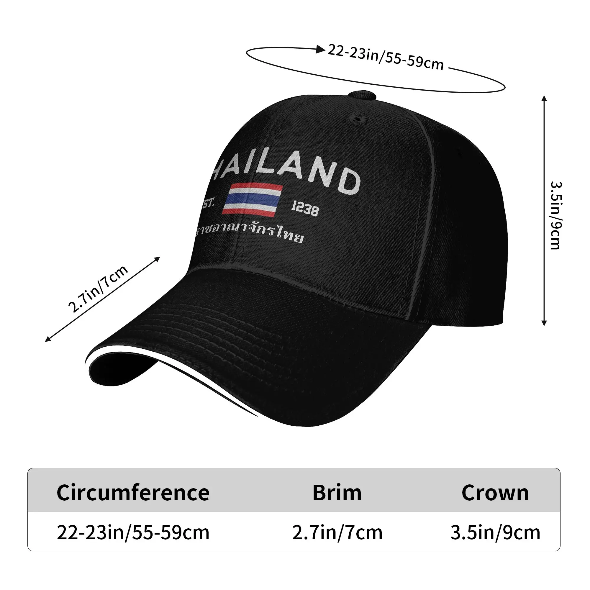 Summer Thailand Flag Baseball Cap  Running Hippie Fitted Retro Print Sun Trucker Hat Unisex Men Breathable Baseball Caps