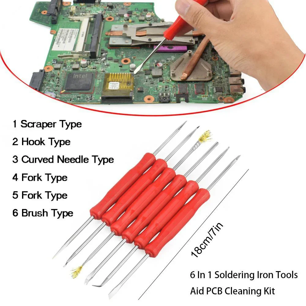 6pcs Set De aging Aid Kit Fluxing Aid PCB Cleaning Kit Repair Tool Electronic Heating Aid Kit